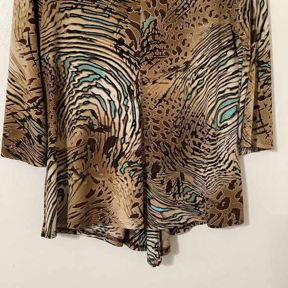 Vintage Y2K Animal Print Funky Boho Hippie Fairy Grunge Peasant Blouse M - Picture 7 of 7